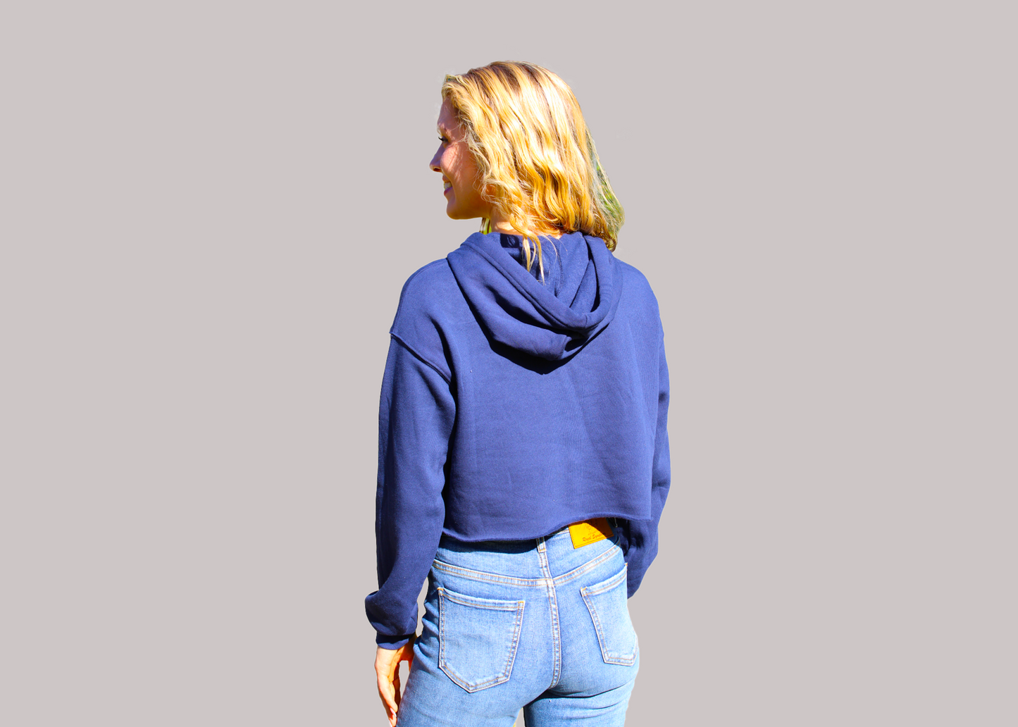 Navy Crop Top Hoodie