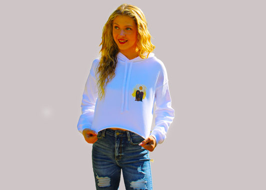 White Crop Top Hoodie