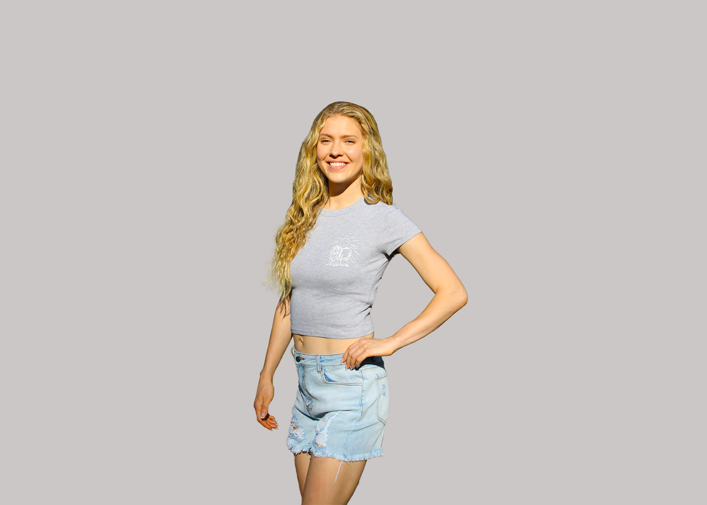 Gray Crop Top